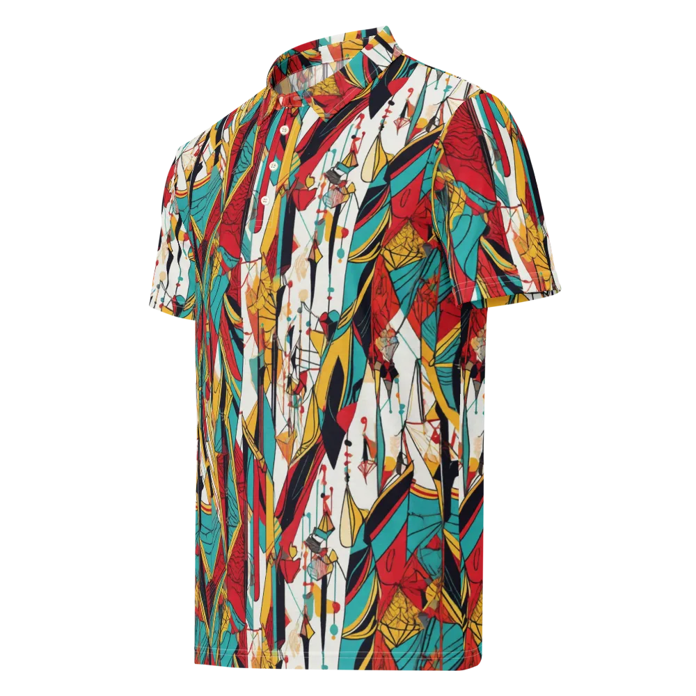 Prismatic Drapery on Men's Slim Fit Polo Shirt — Left Front