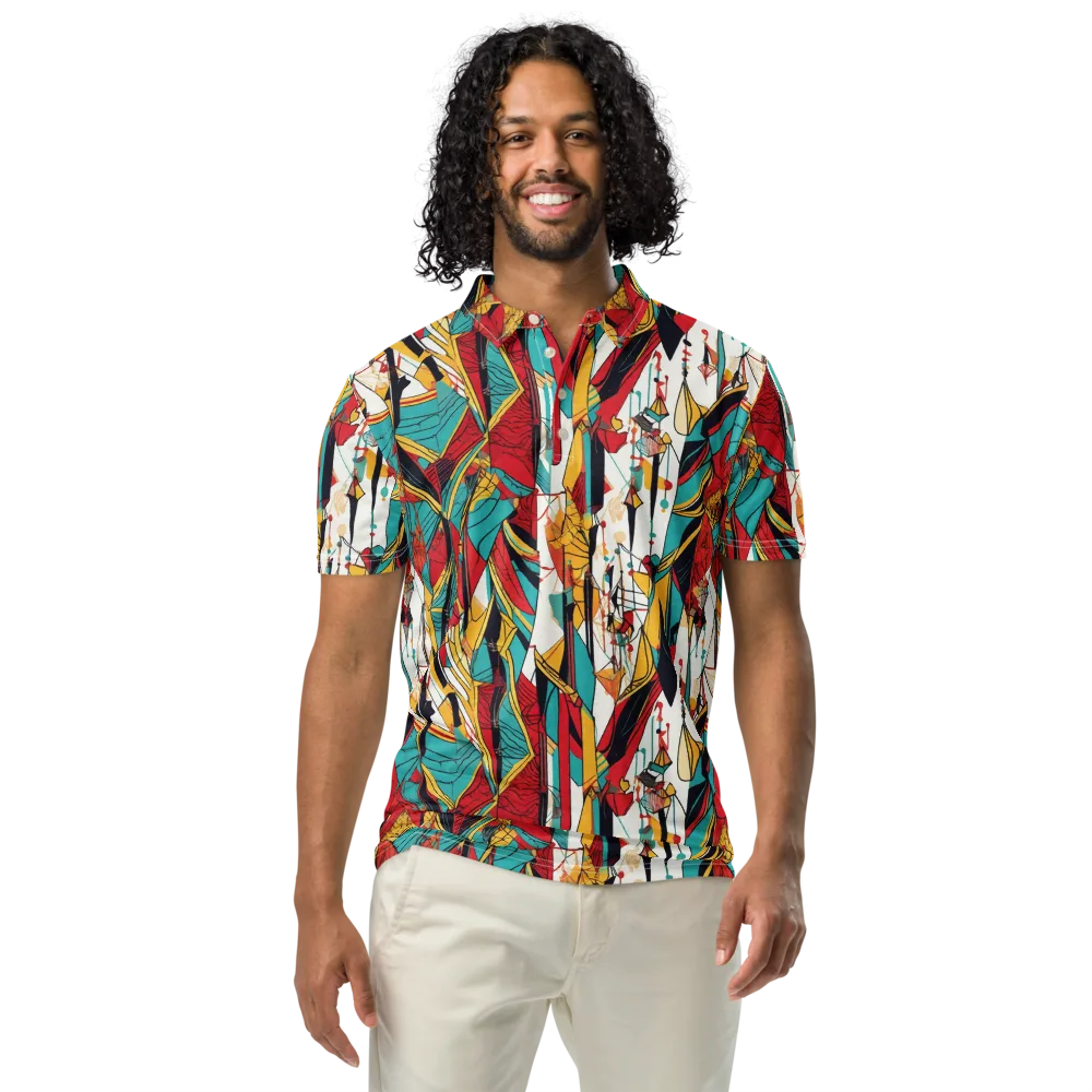 Prismatic Drapery on Men's Slim Fit Polo Shirt — Front