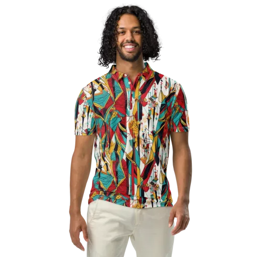 Prismatic Drapery on a Men's Slim Fit Polo Shirt