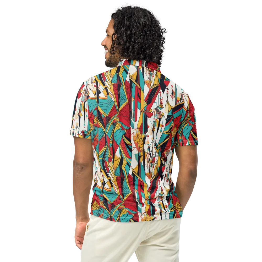 Prismatic Drapery on Men's Slim Fit Polo Shirt — Back