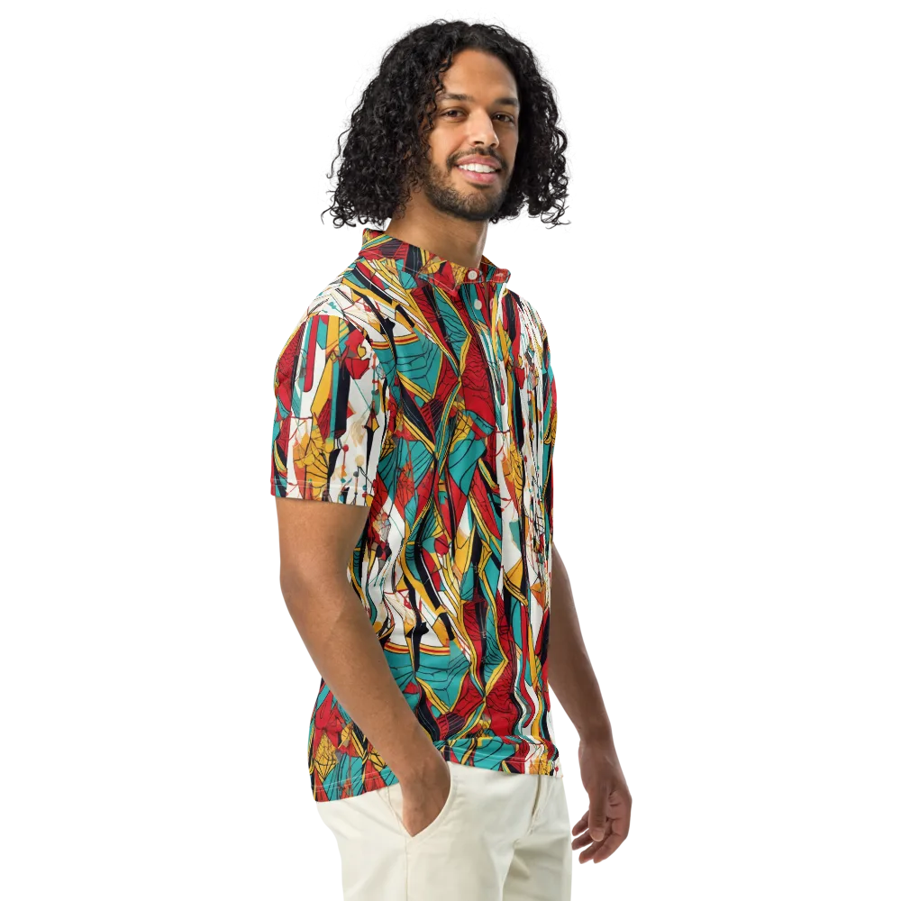 Prismatic Drapery on Men's Slim Fit Polo Shirt — Right Front