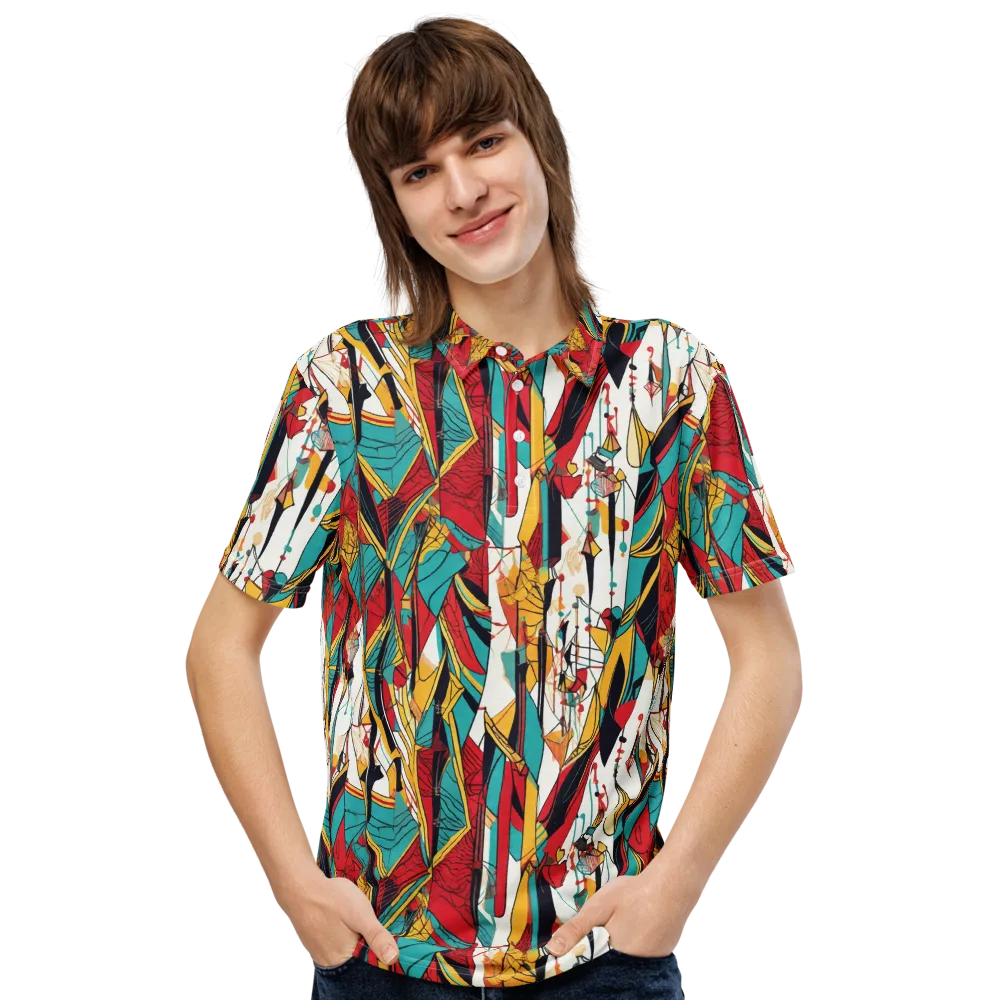 Prismatic Drapery on Men's Slim Fit Polo Shirt — Front