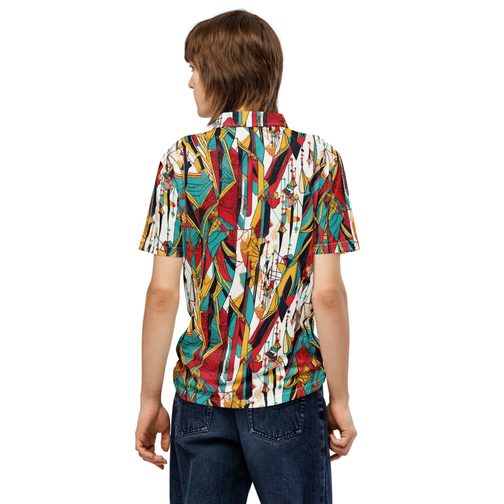 Prismatic Drapery on Men's Slim Fit Polo Shirt — Back