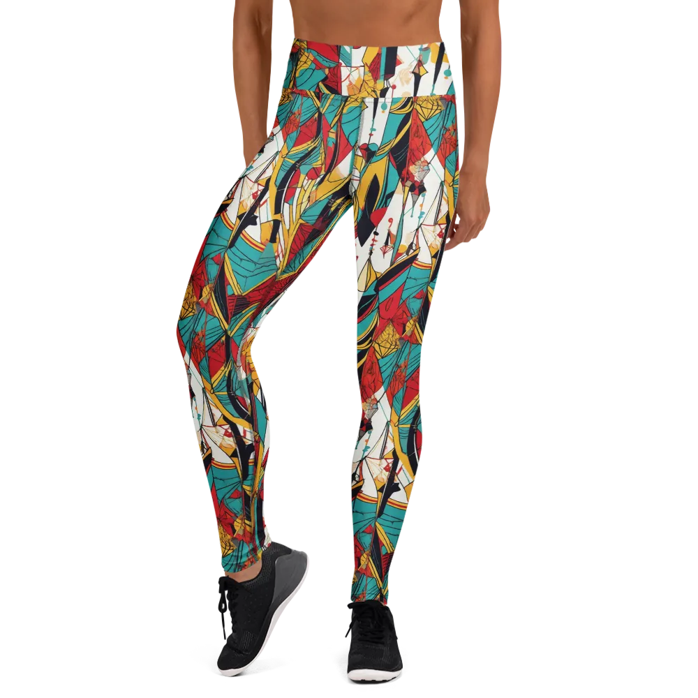 Prismatic Drapery on Yoga Leggings — Front