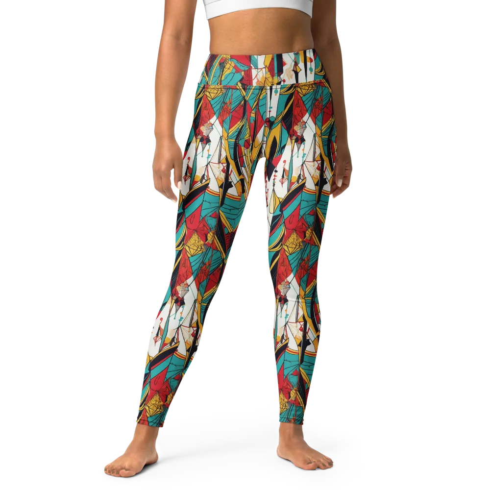 Prismatic Drapery on Yoga Leggings — Front