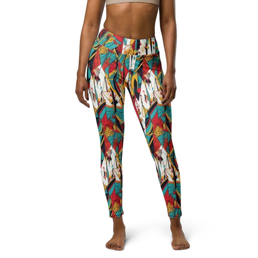 Prismatic Drapery on Yoga Leggings — Front