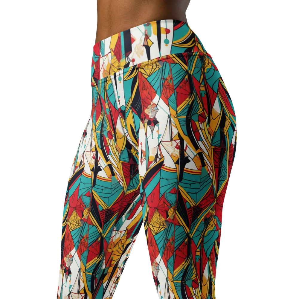 Prismatic Drapery on Yoga Leggings — Left Front