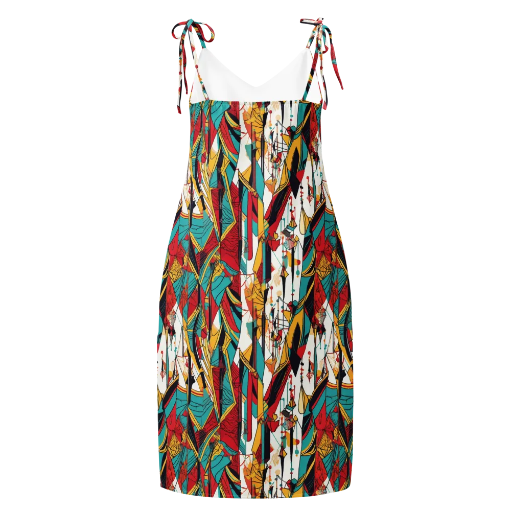 Prismatic Drapery on Slip Dress — Back