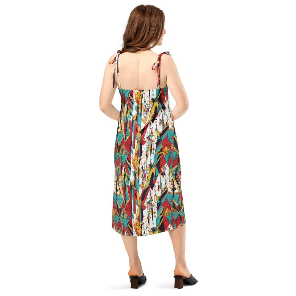 Prismatic Drapery on Slip Dress — Back