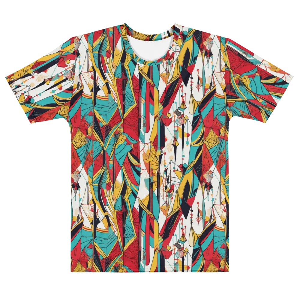 Prismatic Drapery on Men's Cotton Crew Neck T-Shirt — Front