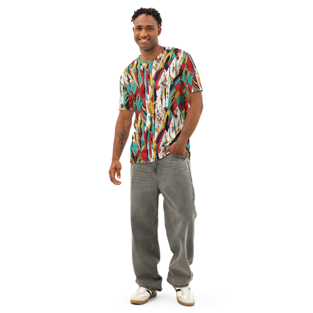 Prismatic Drapery on Men's Cotton Crew Neck T-Shirt — Front