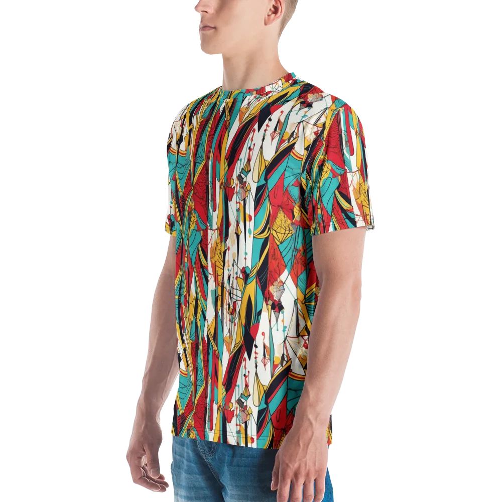 Prismatic Drapery on Men's Crew Neck T-Shirt — Left