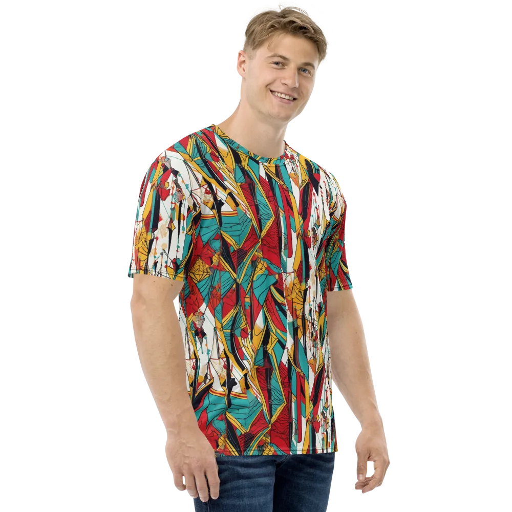 Prismatic Drapery on Men's Crew Neck T-Shirt — Right