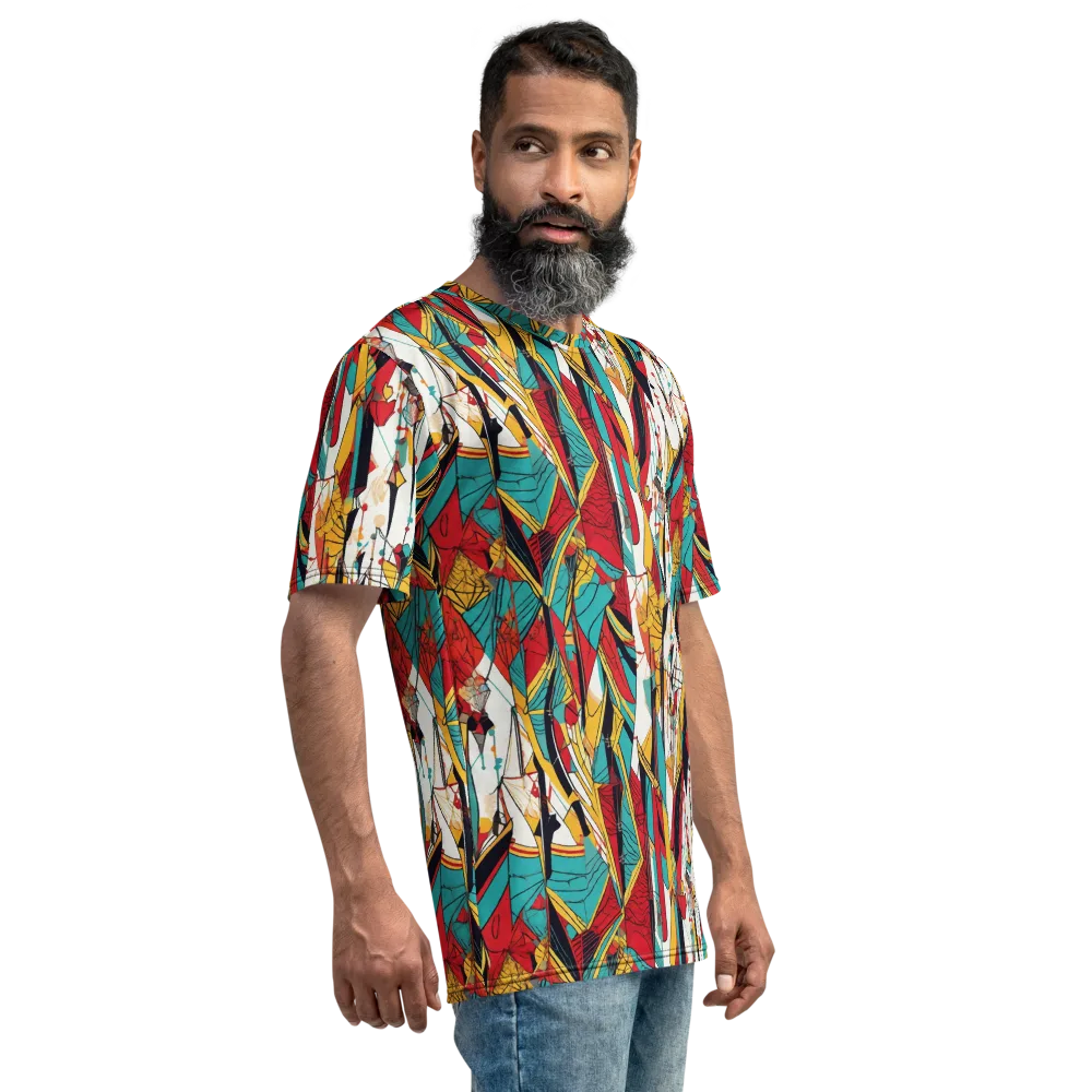 Prismatic Drapery on Men's Crew Neck T-Shirt — Right