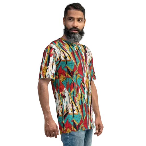 Prismatic Drapery on a Men's Crew Neck T-Shirt