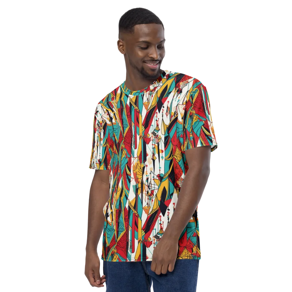 Prismatic Drapery on Men's Crew Neck T-Shirt — Left