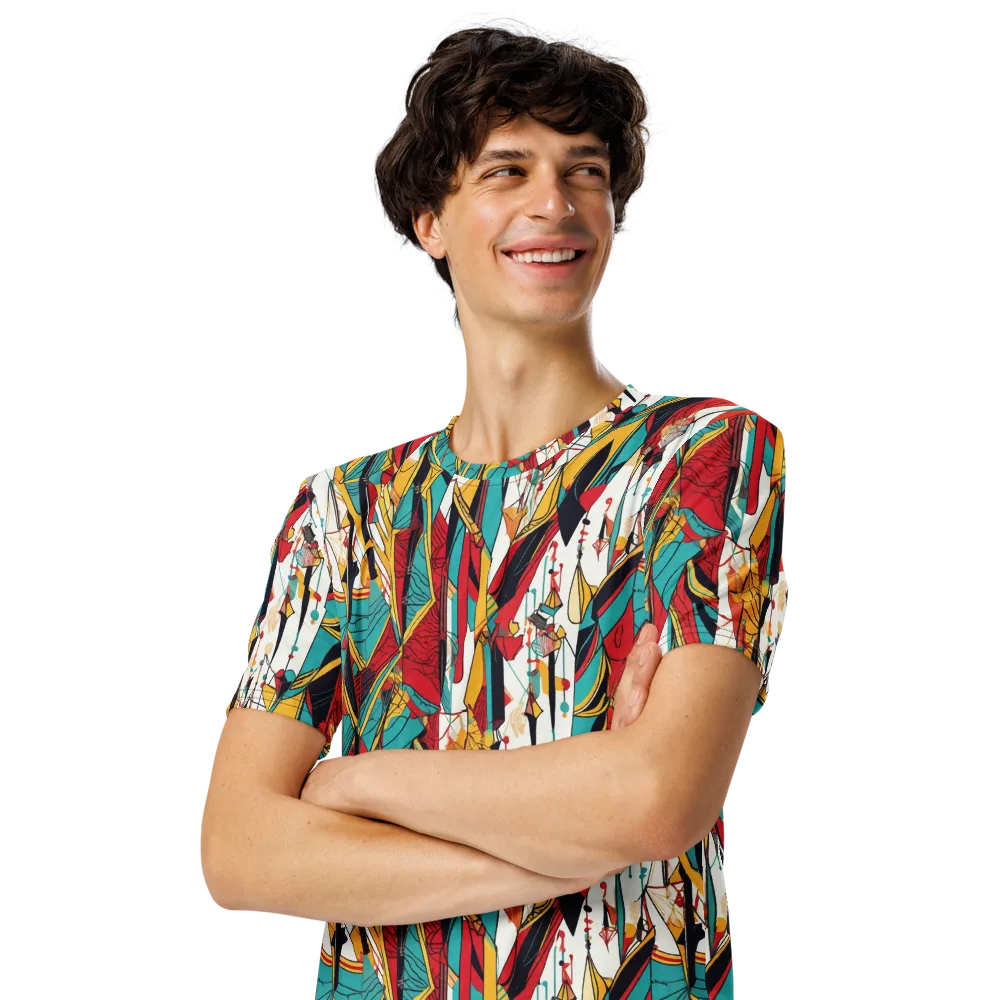 Prismatic Drapery on Men's Crew Neck T-Shirt — Left Front