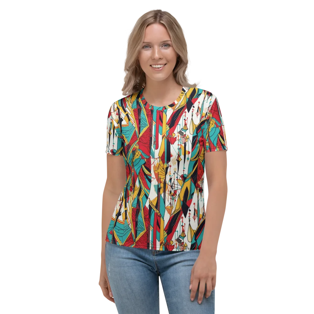 Prismatic Drapery on Women's Crew Neck T-Shirt — Front