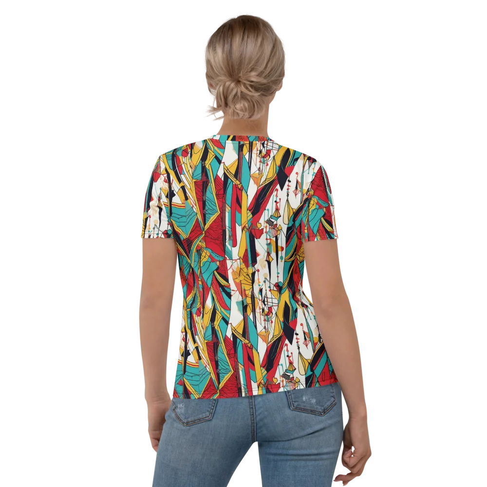 Prismatic Drapery on Women's Crew Neck T-Shirt — Back
