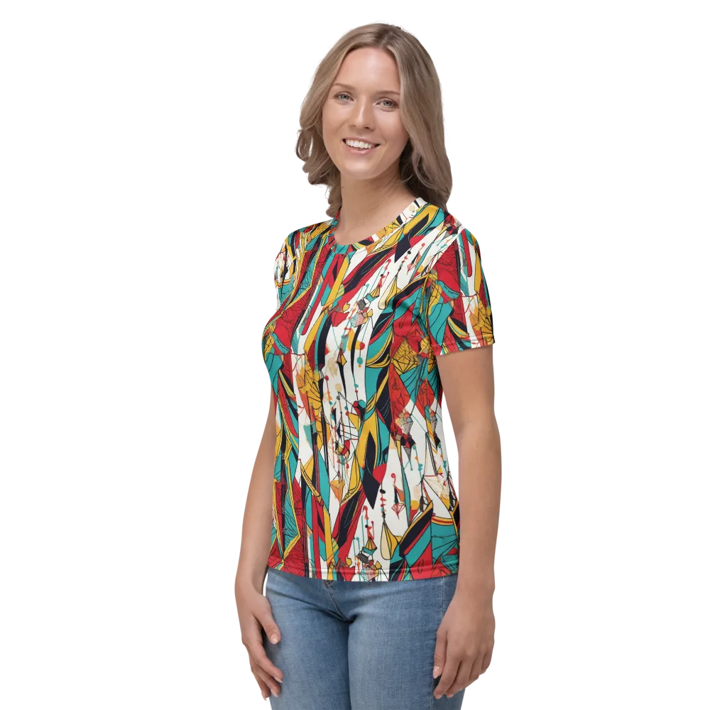 Prismatic Drapery on Women's Crew Neck T-Shirt — Left