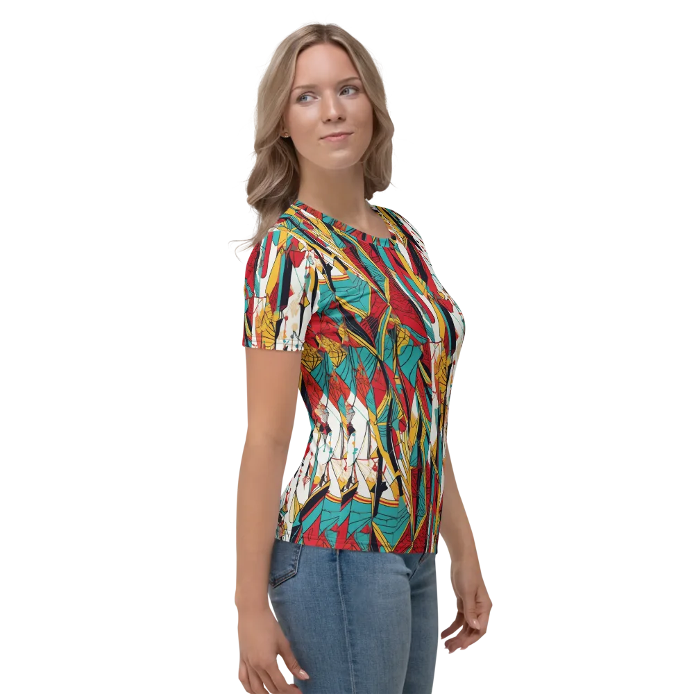 Prismatic Drapery on Women's Crew Neck T-Shirt — Right