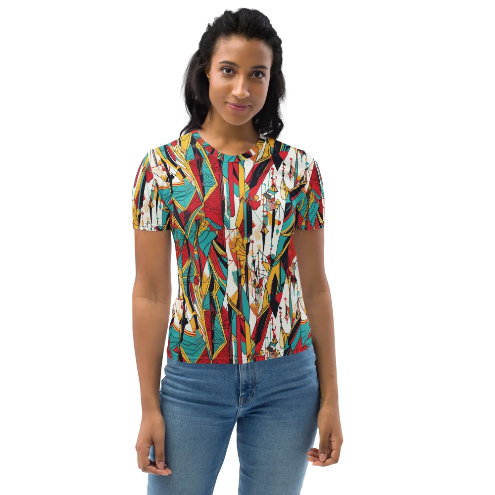 Prismatic Drapery on Women's Crew Neck T-Shirt — Front