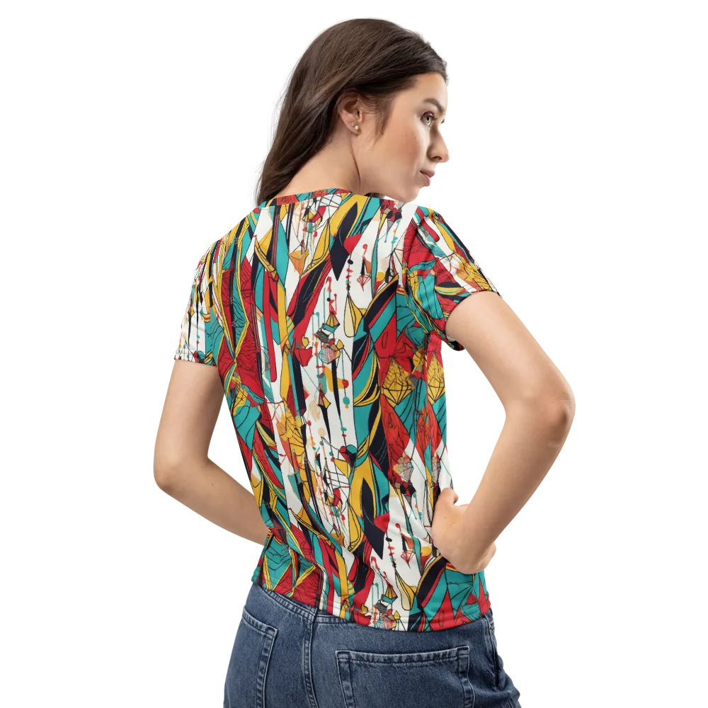 Prismatic Drapery on Women's Crew Neck T-Shirt — Back