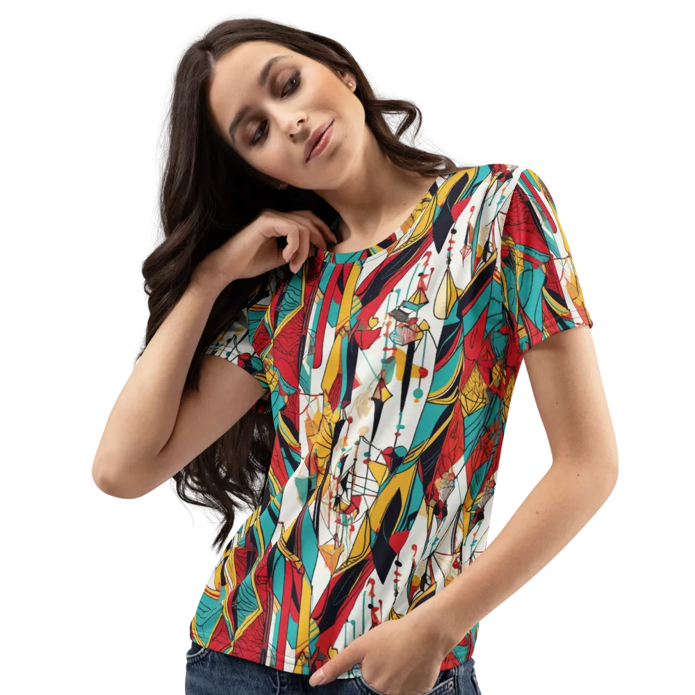 Prismatic Drapery on Women's Crew Neck T-Shirt — Left Front