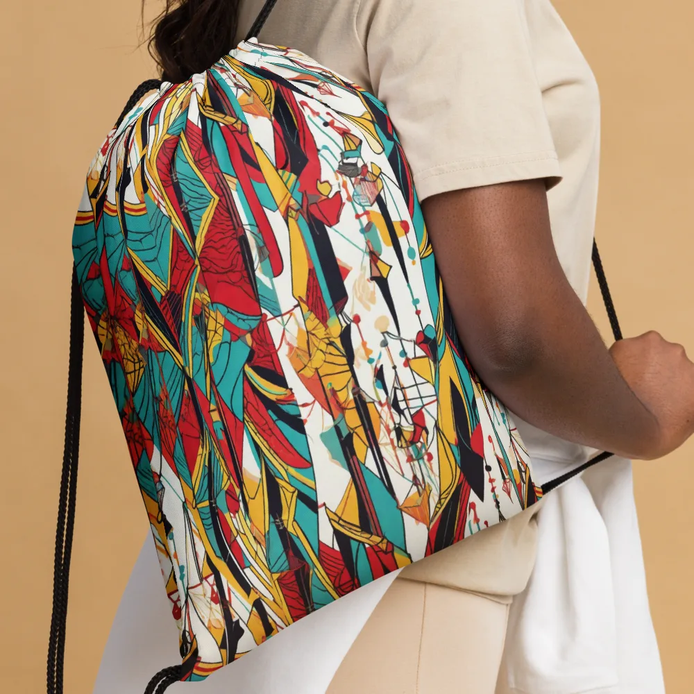 Prismatic Drapery on Drawstring Bag — Front
