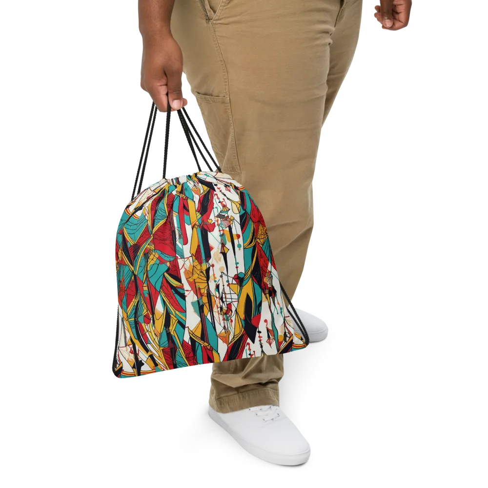Prismatic Drapery on Drawstring Bag — Front