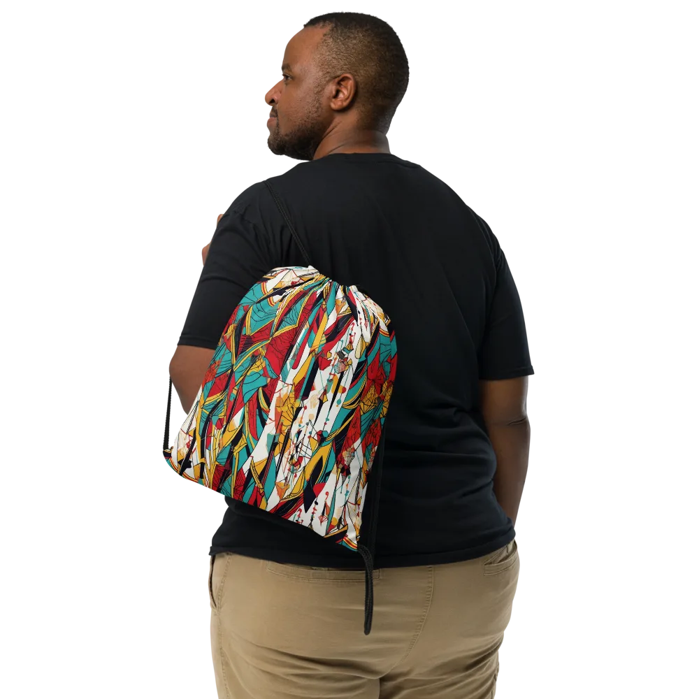 Prismatic Drapery on Drawstring Bag — Front