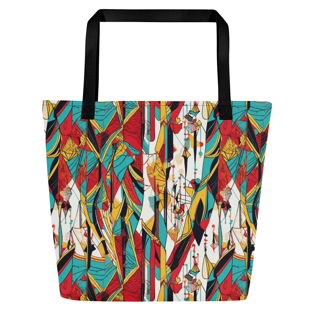 Prismatic Drapery on Large Tote Bag W/ Pocket — Front