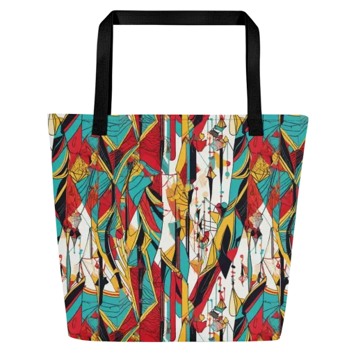 Prismatic Drapery on a Large Tote Bag W/ Pocket