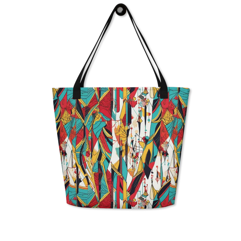 Prismatic Drapery on Large Tote Bag W/ Pocket — Front