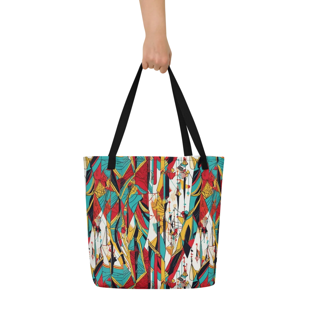 Prismatic Drapery on Large Tote Bag W/ Pocket — Front