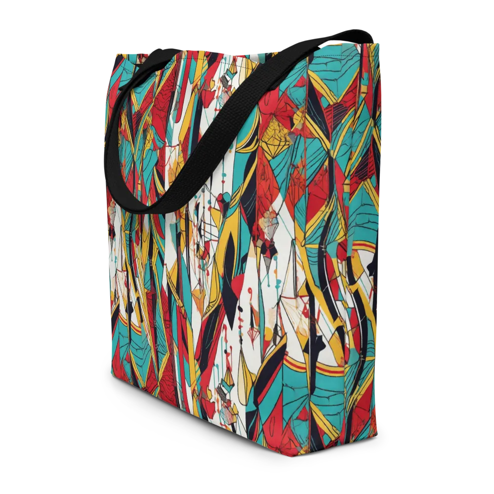 Prismatic Drapery on Large Tote Bag W/ Pocket — Front