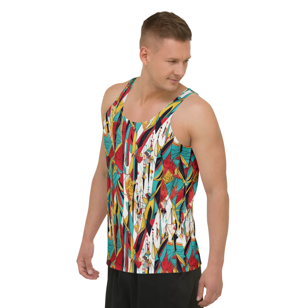 Prismatic Drapery on Men's Tank Top — Left Front