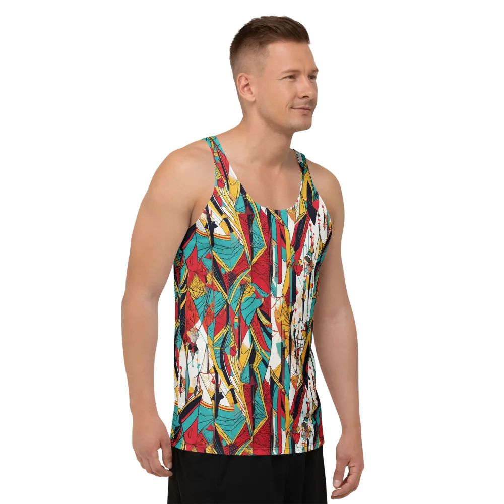 Prismatic Drapery on Men's Tank Top — Right Front