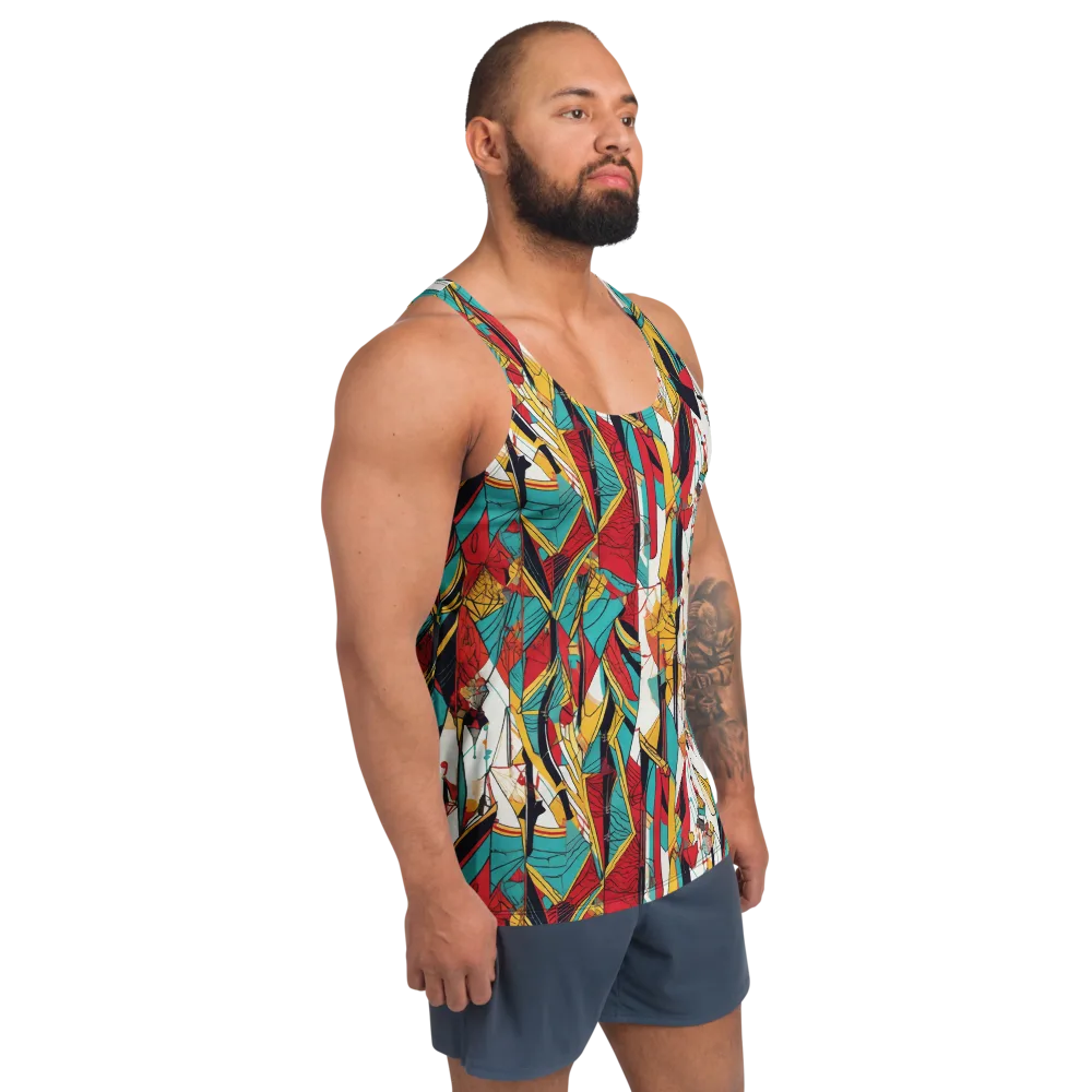 Prismatic Drapery on Men's Tank Top — Right Front