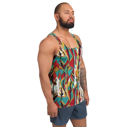 Prismatic Drapery on a Men's Tank Top
