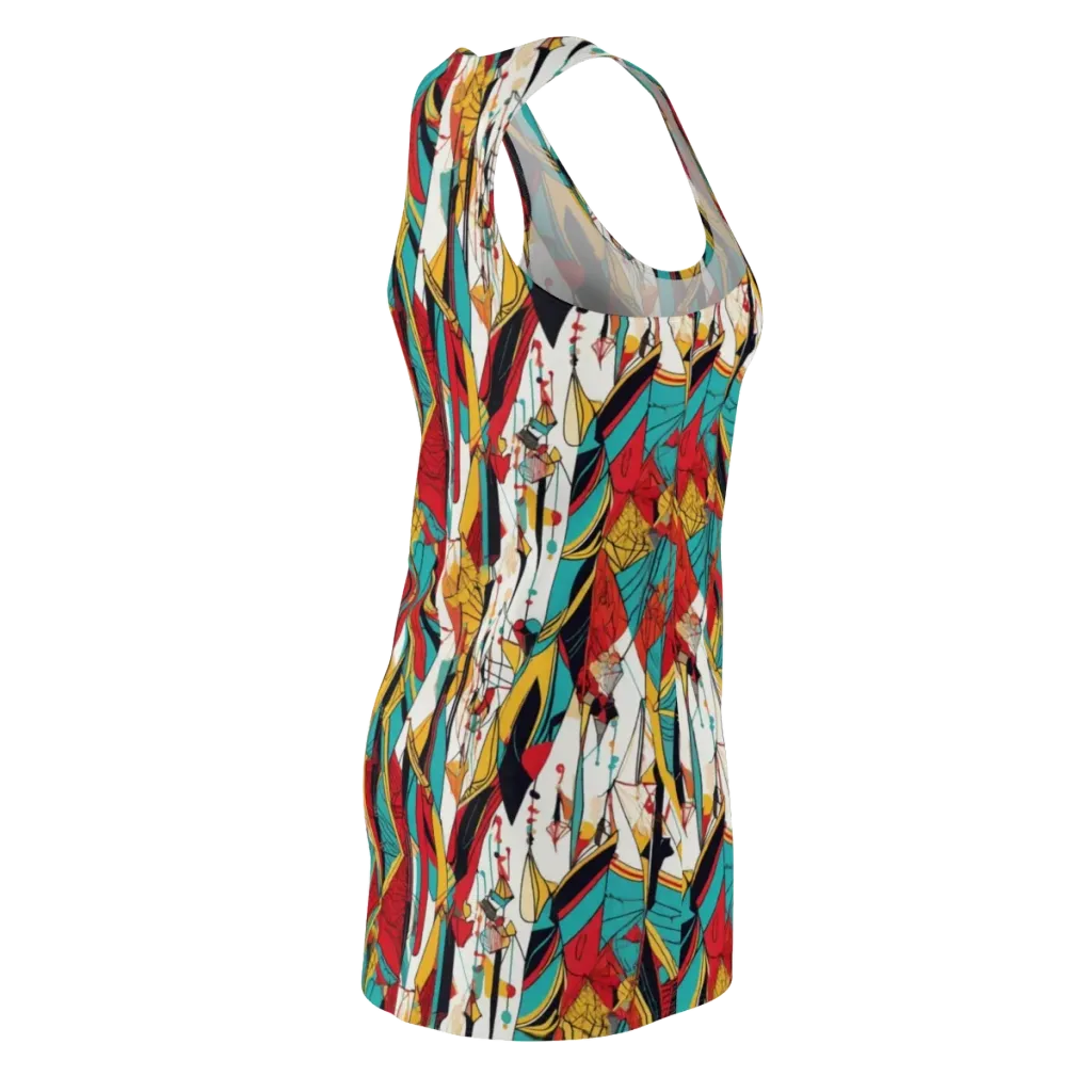 Prismatic Drapery on Racerback Dress — Back Side