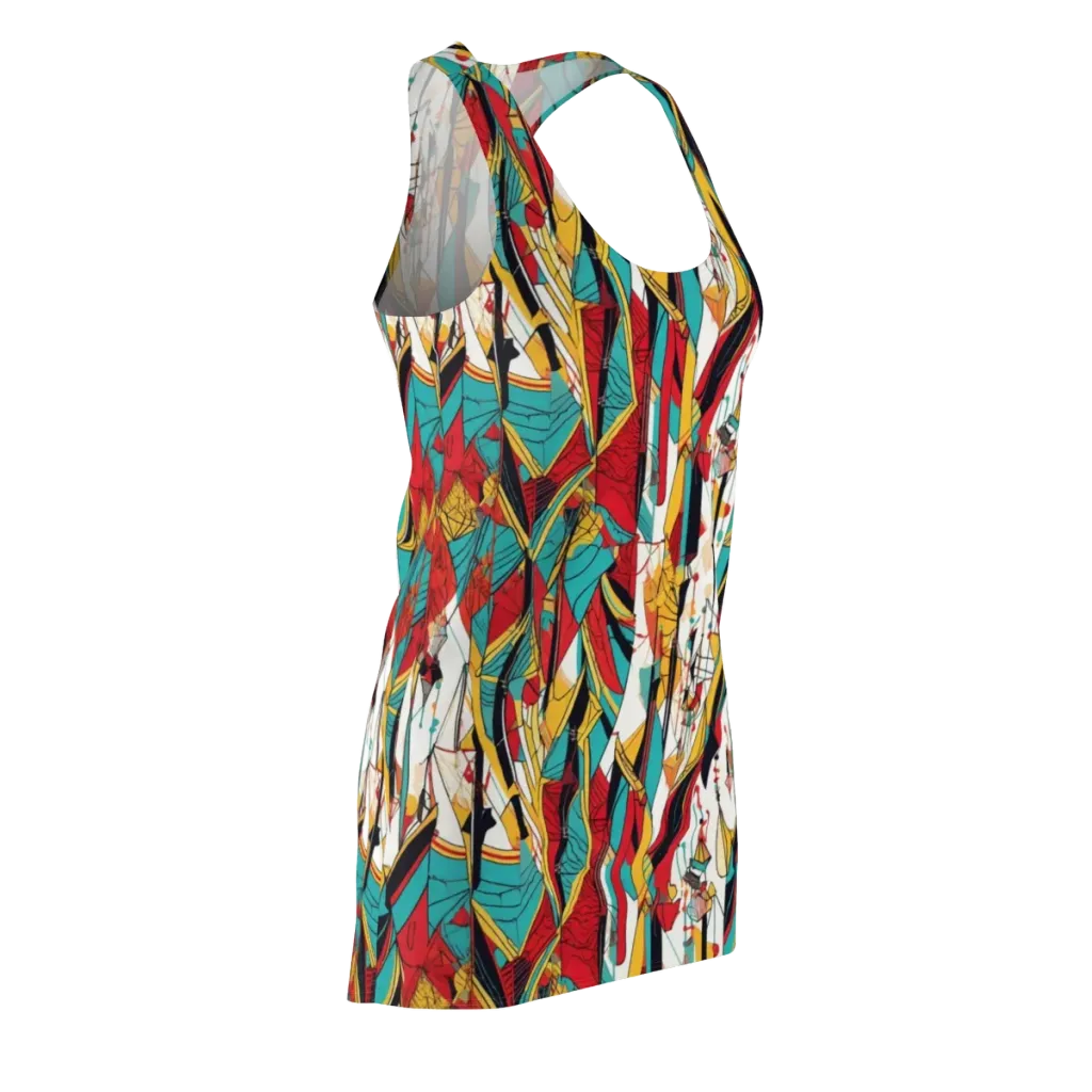 Prismatic Drapery on Racerback Dress — Front Side