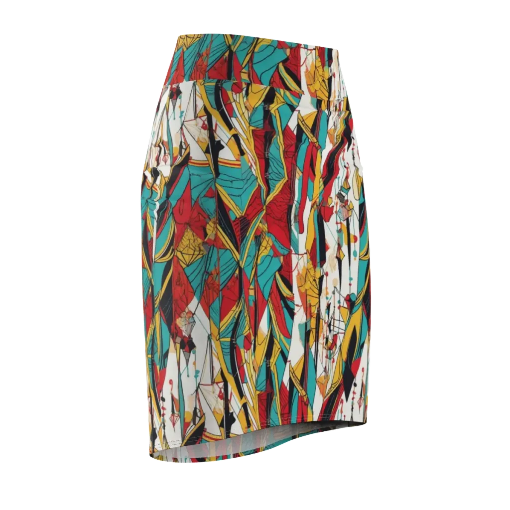 Prismatic Drapery on Pencil Skirt — Front Side