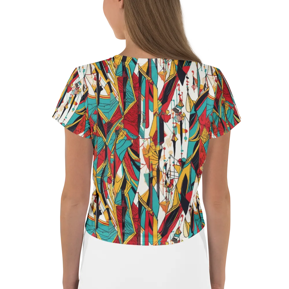 Prismatic Drapery on Crop Tee — Back