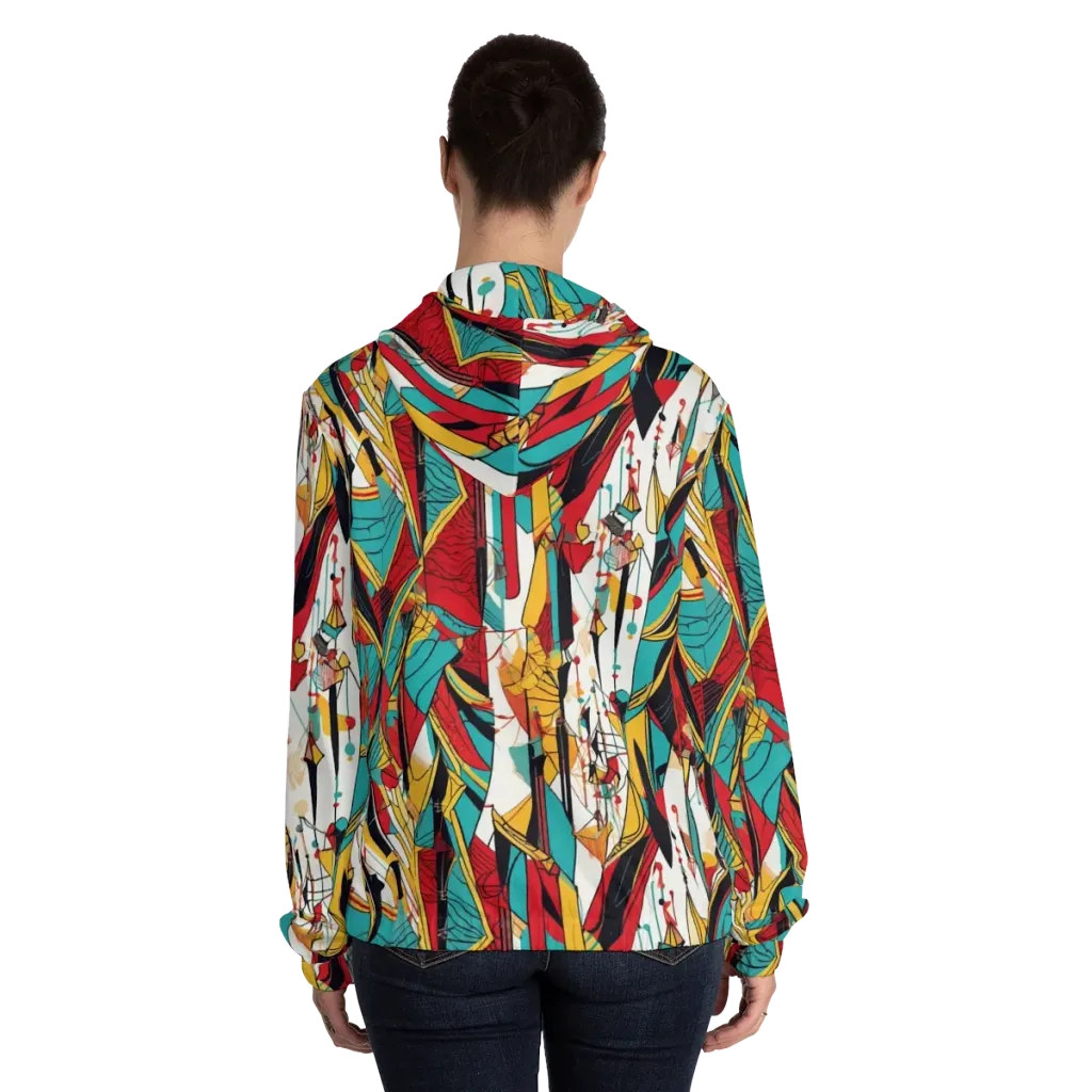 Prismatic Drapery on Women's Full-Zip Hoodie — Back On Person