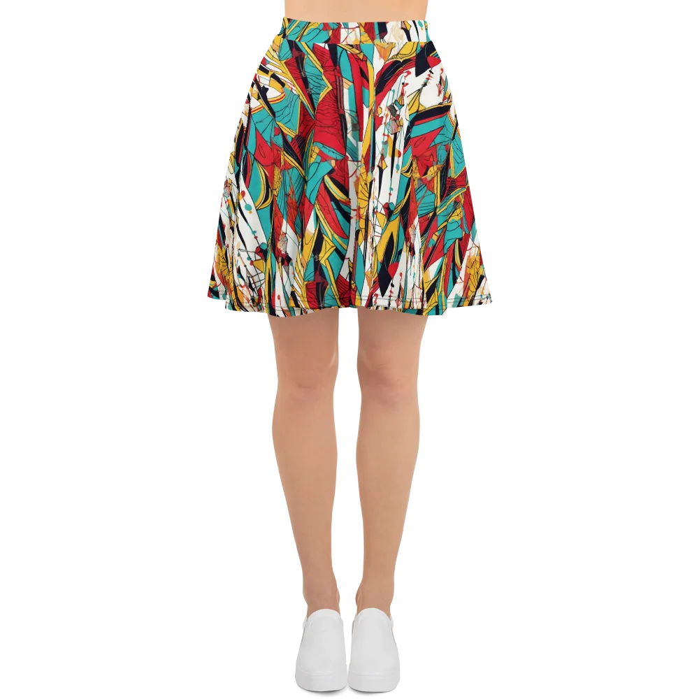 Prismatic Drapery on Skater Skirt — Front