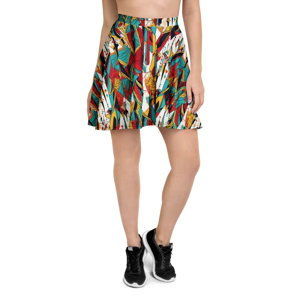 Prismatic Drapery on Skater Skirt — Front