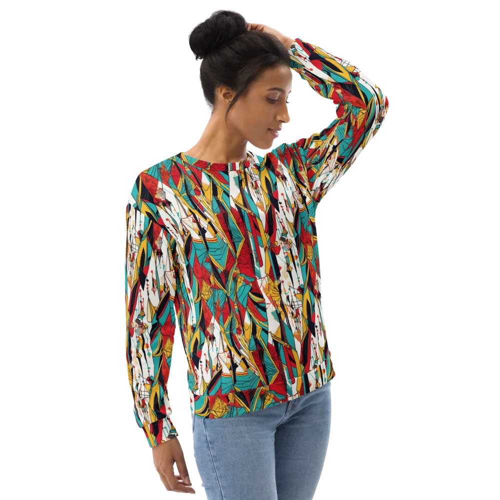Prismatic Drapery on Sweatshirt — Right Front