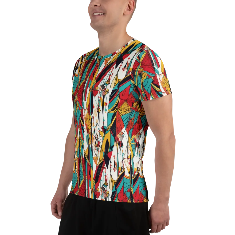 Prismatic Drapery on Men's Athletic T-Shirt — Left