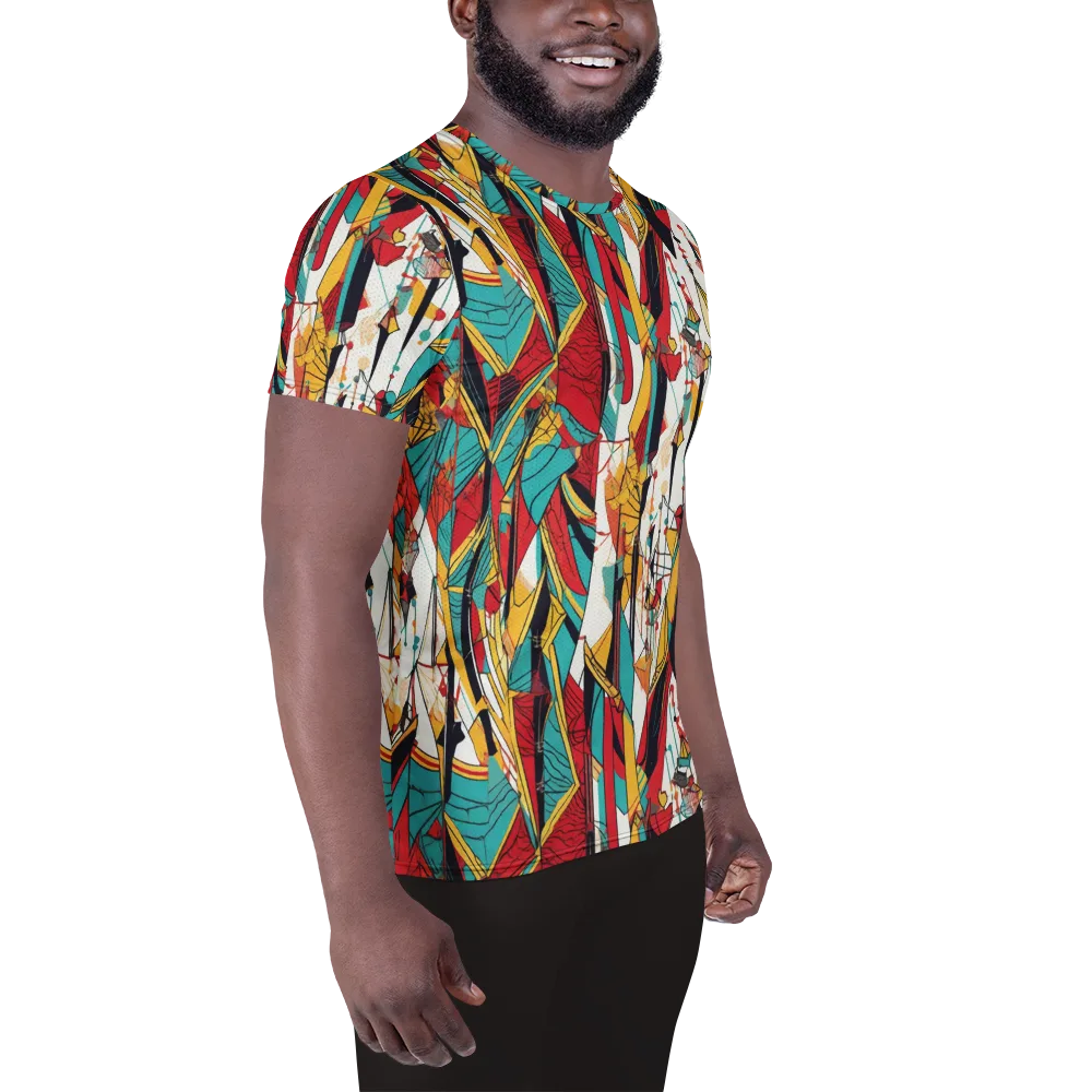 Prismatic Drapery on Men's Athletic T-Shirt — Right